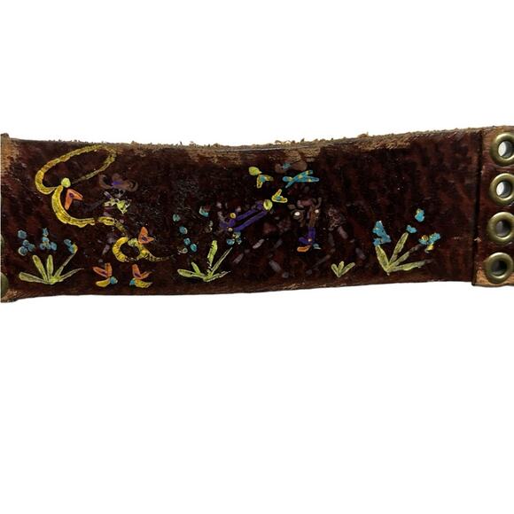 Vintage hand painted signed leather belt M. Hawkins - Picture 7 of 12